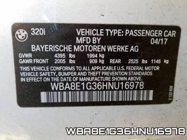 WBA8E1G36HNU16978 фото 2