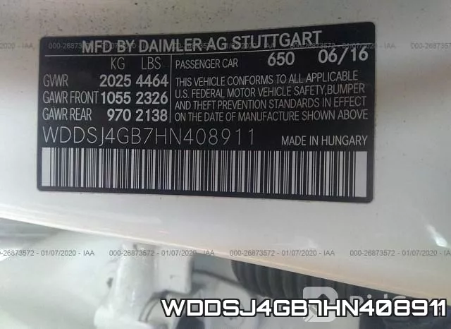 WDDSJ4GB7HN408911 фото 10