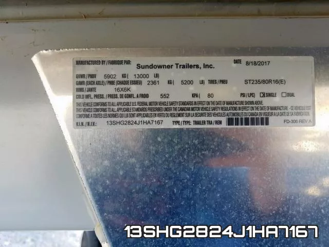 13SHG2824J1HA7167 фото 2