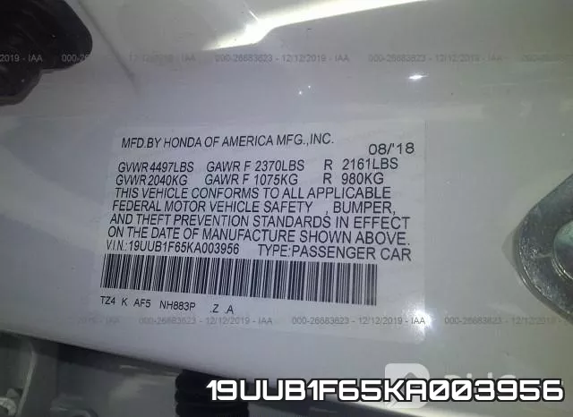 19UUB1F65KA003956 фото 10