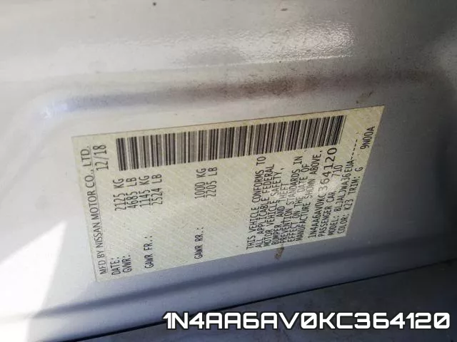 1N4AA6AV0KC364120 фото 2
