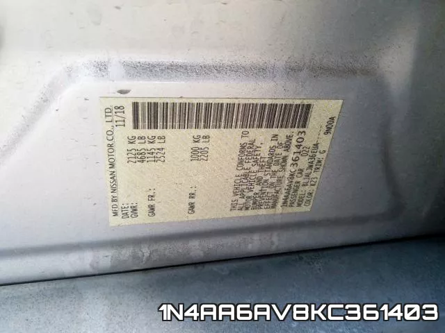 1N4AA6AV8KC361403 фото 2