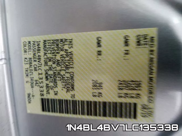1N4BL4BV7LC135338 фото 2