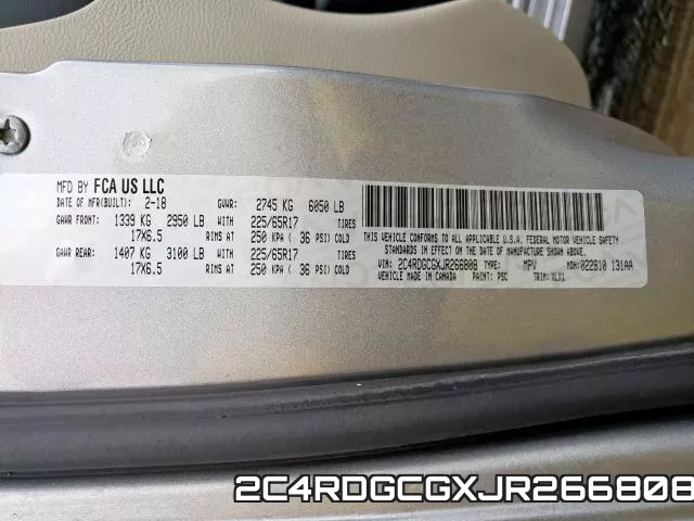 2C4RDGCGXJR266808 фото 2