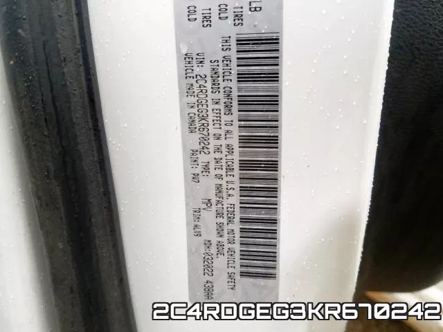 2C4RDGEG3KR670242 фото 2
