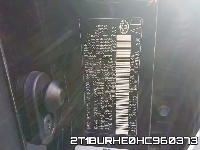 2T1BURHE0HC960373 фото 2