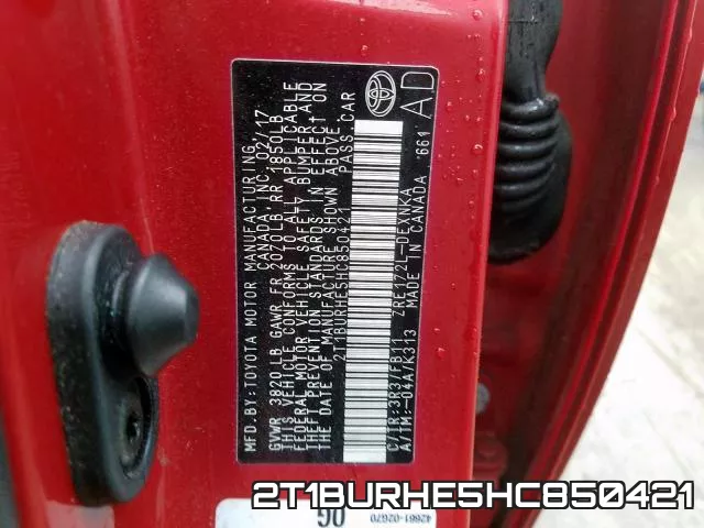 2T1BURHE5HC850421 фото 2
