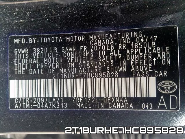 2T1BURHE7HC895828 фото 2