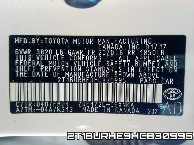 2T1BURHE9HC830995 фото 2