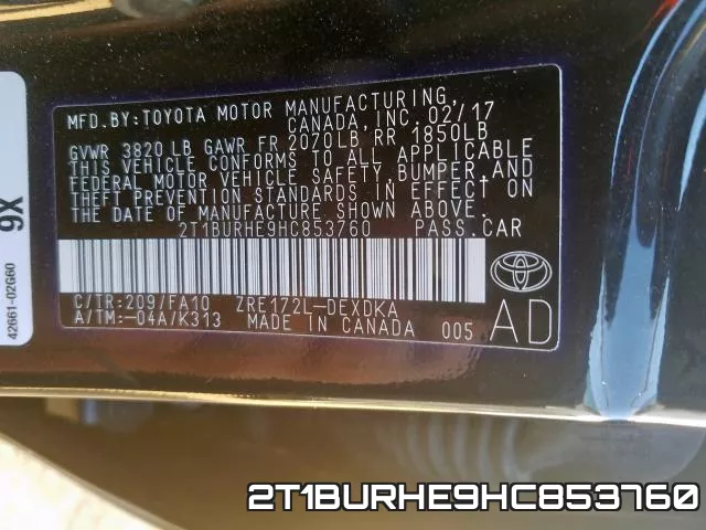 2T1BURHE9HC853760 фото 2