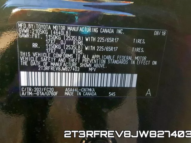 2T3RFREV8JW827403 фото 2