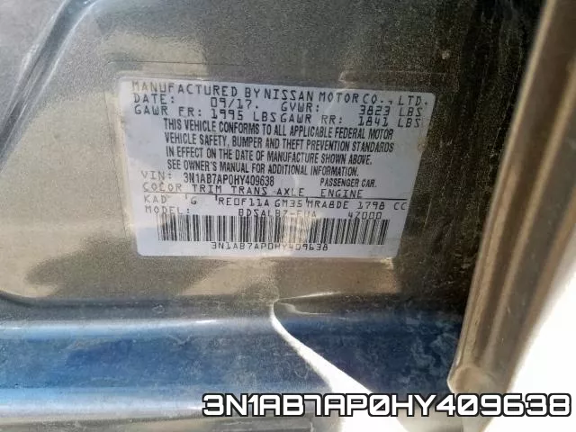 3N1AB7AP0HY409638 фото 2