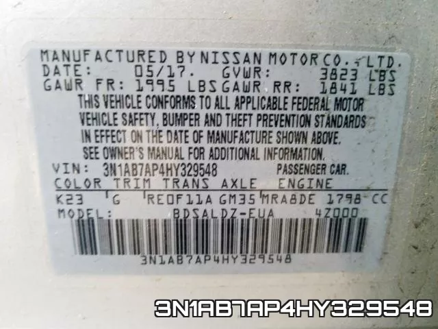 3N1AB7AP4HY329548 фото 2