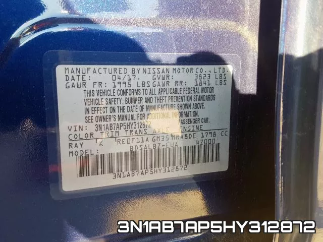 3N1AB7AP5HY312872 фото 2