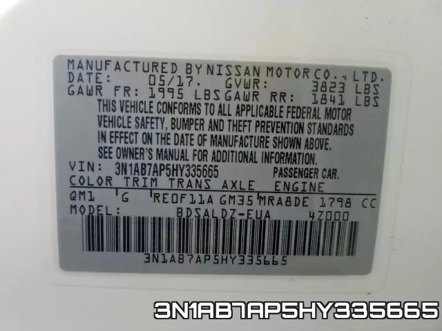 3N1AB7AP5HY335665 фото 2