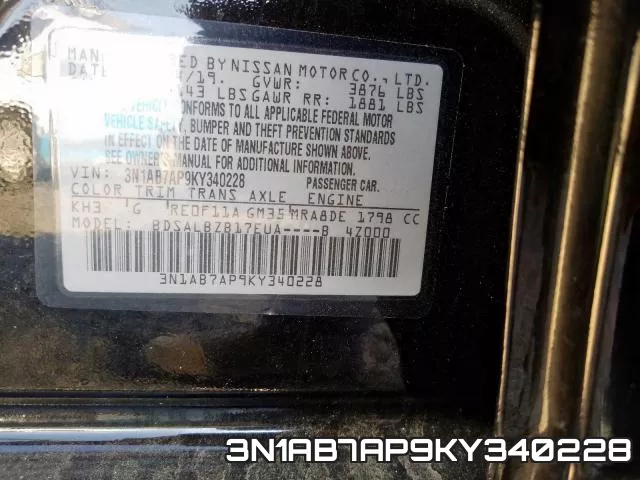3N1AB7AP9KY340228 фото 2