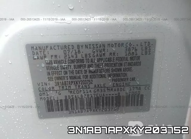 3N1AB7APXKY203752 фото 10