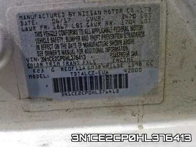 3N1CE2CP0HL376413 фото 2