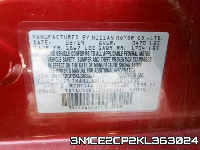 3N1CE2CP2KL363024 фото 2