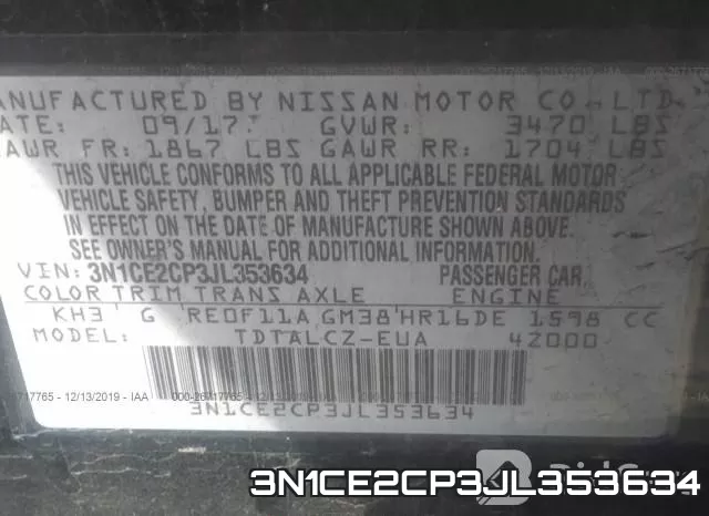 3N1CE2CP3JL353634 фото 10