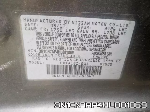 3N1CN7AP4HL881869 фото 2