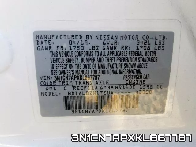 3N1CN7APXKL867787 фото 2