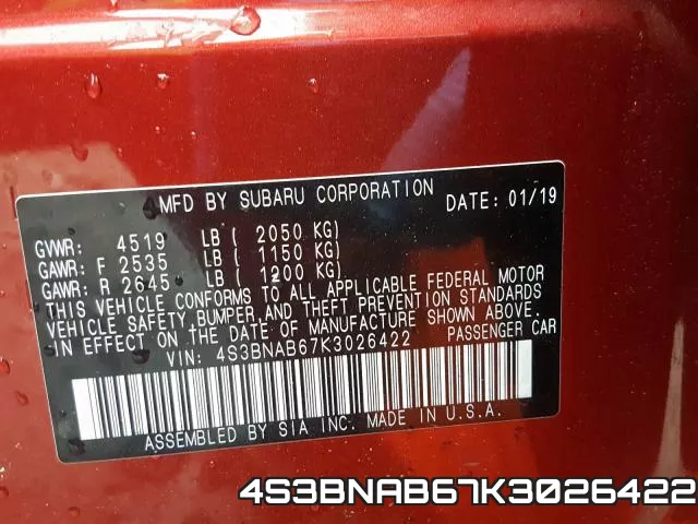 4S3BNAB67K3026422 фото 2