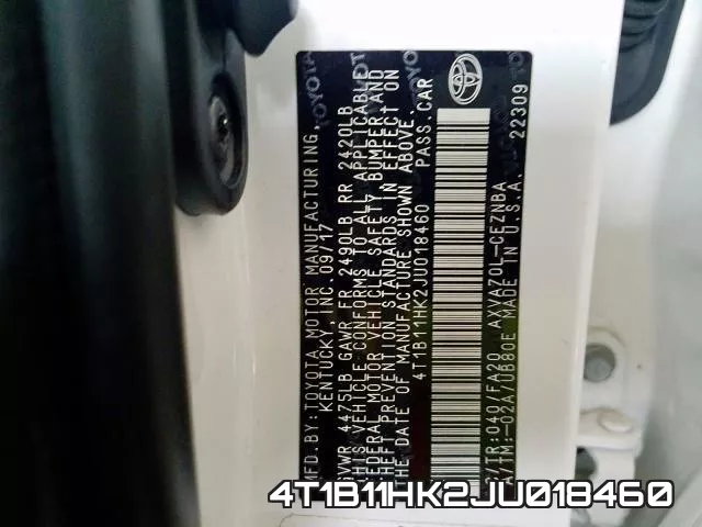 4T1B11HK2JU018460 фото 2