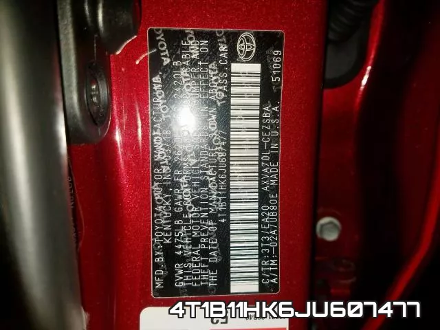 4T1B11HK6JU607477 фото 2