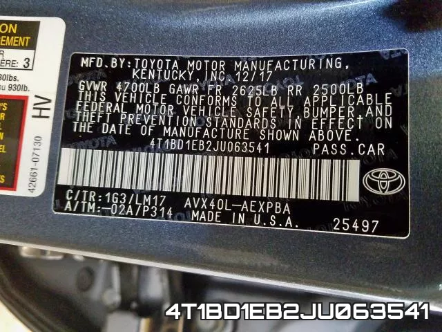 4T1BD1EB2JU063541 фото 2