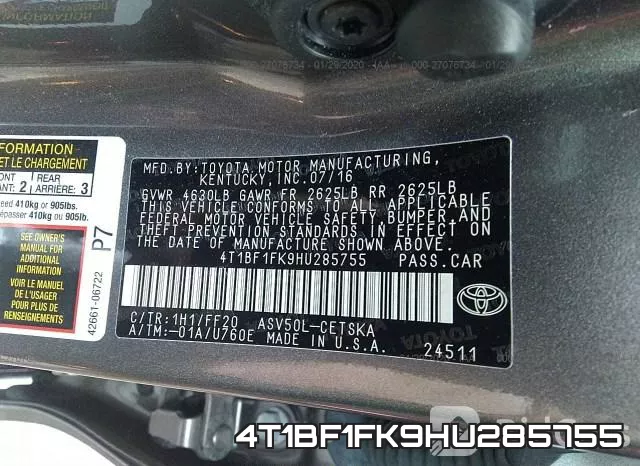 4T1BF1FK9HU285755 фото 10
