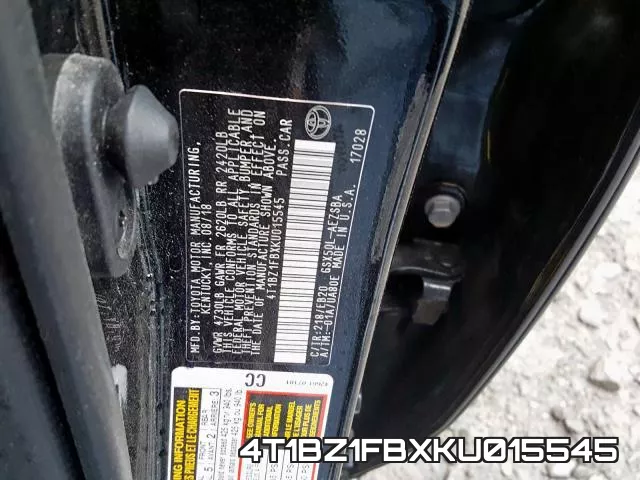 4T1BZ1FBXKU015545 фото 2