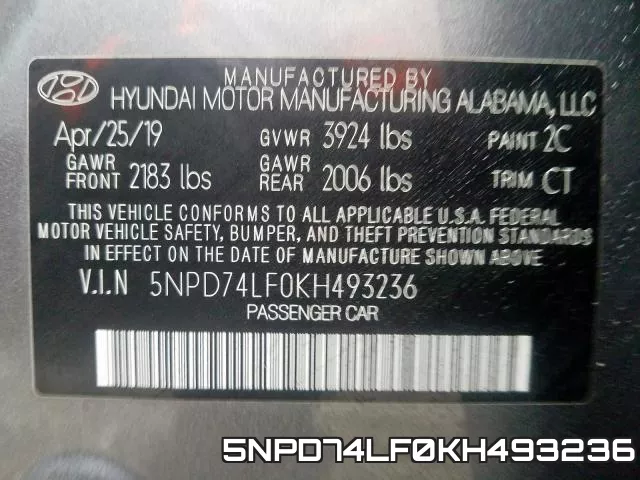 5NPD74LF0KH493236 фото 2