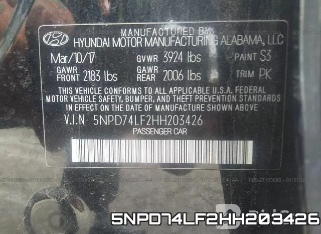 5NPD74LF2HH203426 фото 10