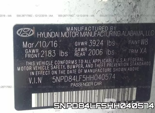 5NPD84LF5HH040574 фото 10