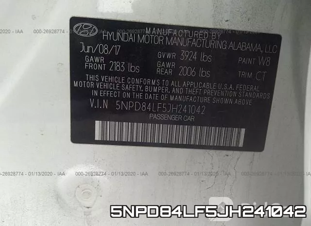 5NPD84LF5JH241042 фото 10