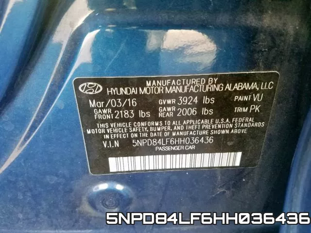 5NPD84LF6HH036436 фото 2