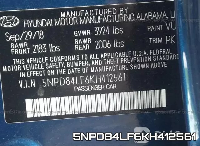 5NPD84LF6KH412561 фото 10