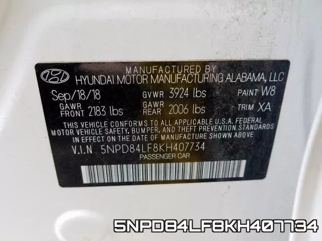 5NPD84LF8KH407734 фото 2
