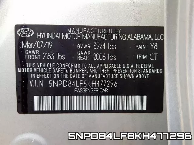 5NPD84LF8KH477296 фото 2