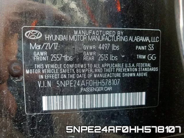 5NPE24AF0HH578107 фото 2