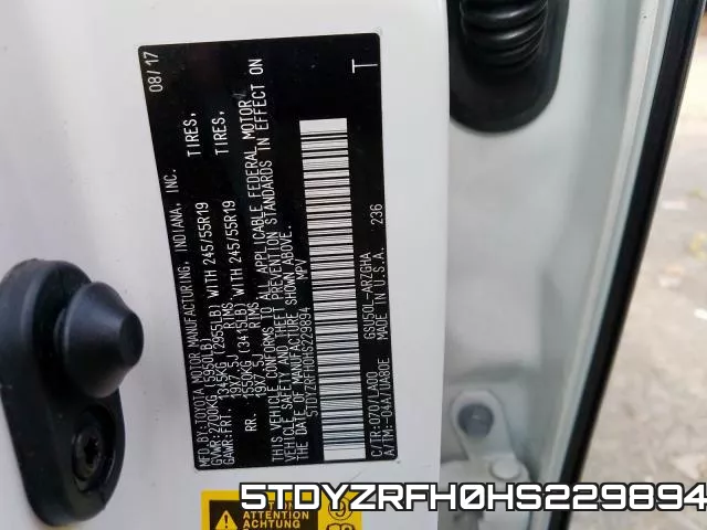 5TDYZRFH0HS229894 фото 2