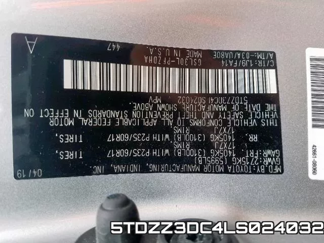 5TDZZ3DC4LS024032 фото 2