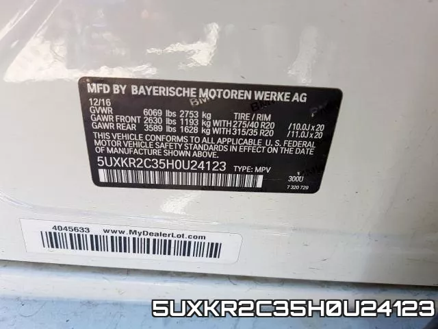 5UXKR2C35H0U24123 фото 2