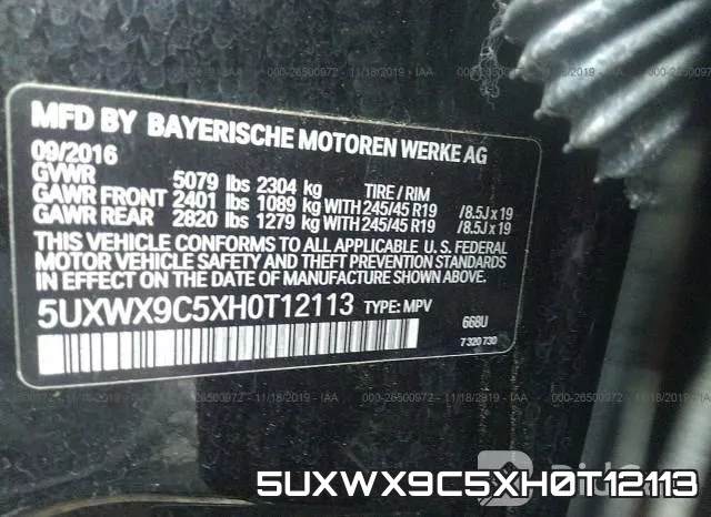 5UXWX9C5XH0T12113 фото 10