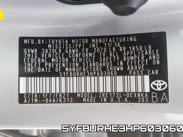5YFBURHE3HP603060 фото 2