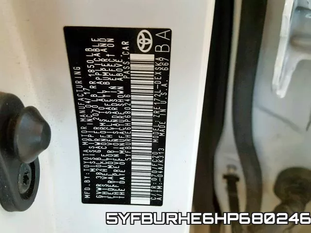 5YFBURHE6HP680246 фото 2