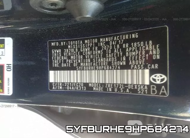 5YFBURHE9HP684274 фото 10