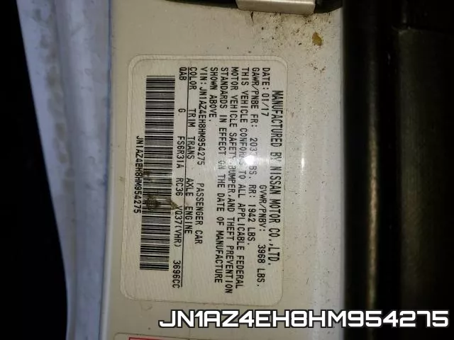JN1AZ4EH8HM954275 фото 2