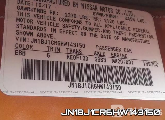 JN1BJ1CR6HW143150 фото 10